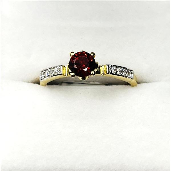 Gold Plated Sterling Silver Natural Garnet Ring, Size 10.25, Retail $300.00. Garnet is the birthston