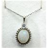 Image 2 : Sterling Silver Natural Opal Pendant with Sterling Silver Chain, Retail $300.00. Opal is the birthst