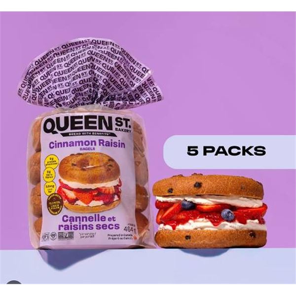 Queen St. Cinnamon Raisin Bagels 5 x464g