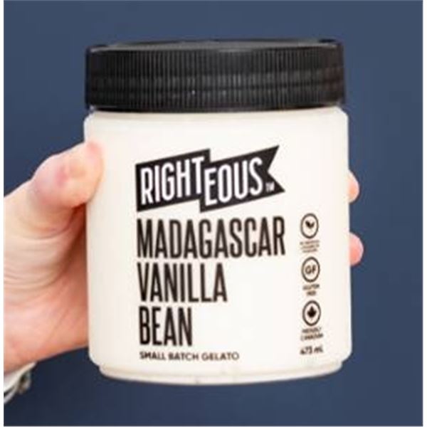 Righteous Madagascar Vanilla Bean Gelato 8x473mL
