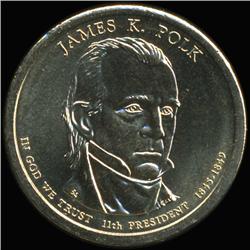 2009 Polk Dollar GEM BU Edge Rare Error Extra 9 (COI-6264)