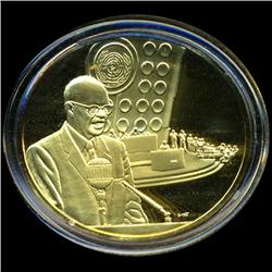 .75oz Franklin Mint PR70 DCAM 24k plated Sterling Silver Round History of the American Presidency D.