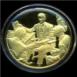 .75oz Franklin Mint PR70 DCAM 24k plated Sterling Silver Round History of the American Presidency W.