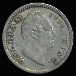 1835 India Silver 1/4 Rupee High Grade (COI-6639)