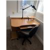 Image 1 : Desk and chair with clamp on lamp and cork board