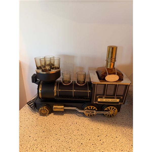 1880 Iron Horse with shooter glasses and decanter