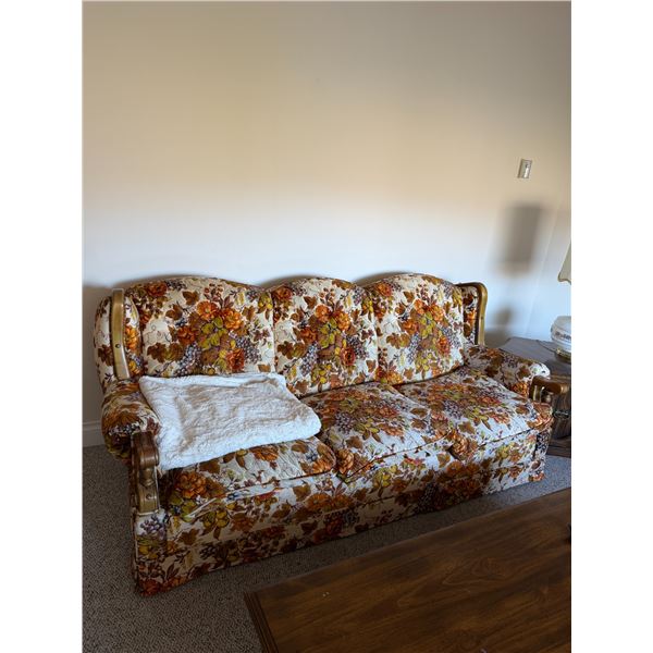 Vintage couch, loveseat, and chair great for a cabin