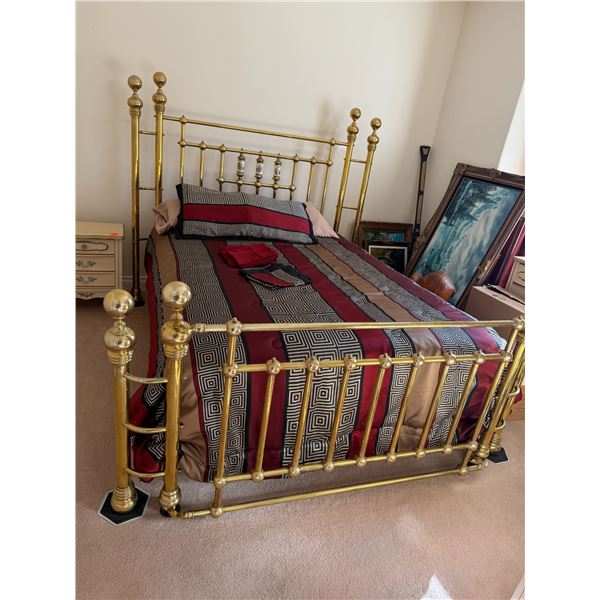 Queen, mattress, boxspring, and bed frame bedding not included