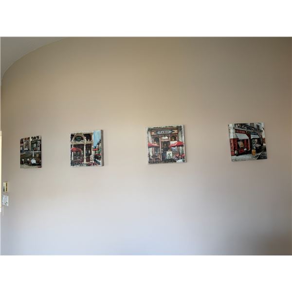 4 smaller canvas  art