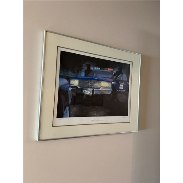 Traffic stop 86 Centennial edition Vancouver Police Department 36/439 measures 23 1/2" x 20"