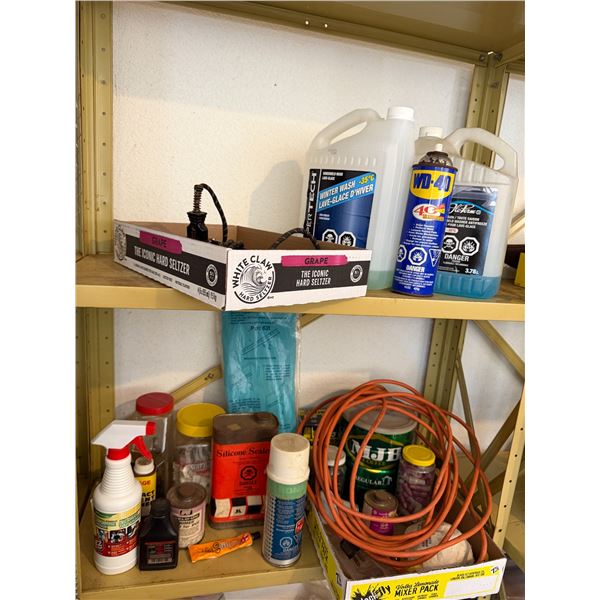 Garage related items to shelves