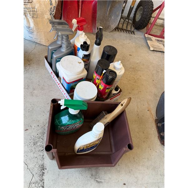 Garage fluids read, wipe out, etc.