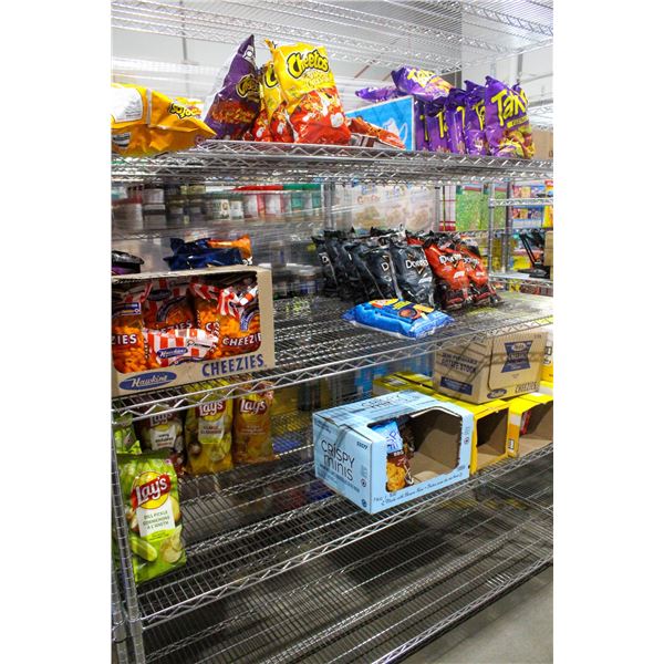 LARGE LOT OF ASSORTED CHIPS, CHEESIES, CRISPY