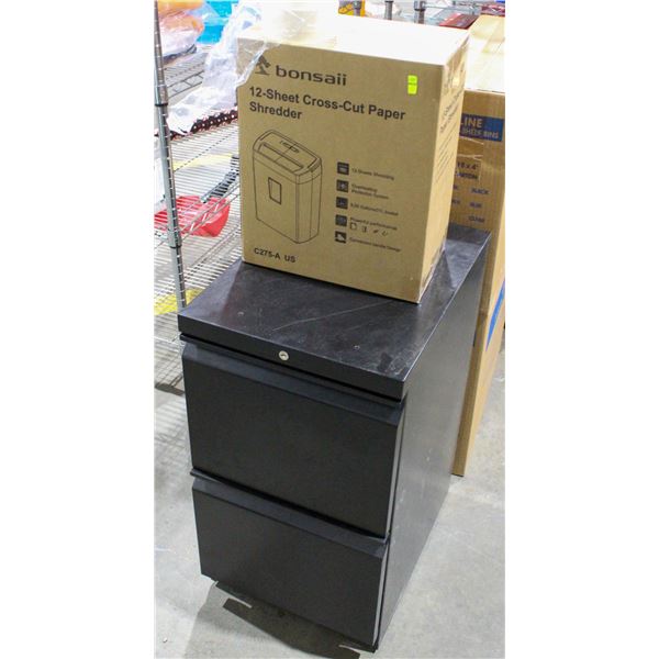 NEW BONSAII 12-SHEET CROSS CUT PAPER SHREDDER W