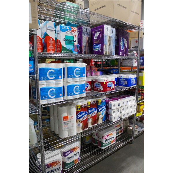LARGE LOT OF ASSORTED TOILET PAPER, PAPER TOWEL