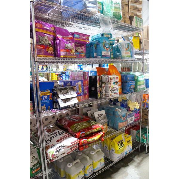 MASSIVE LOT OF ASSORTED CAT AND DOG FOOD + LITTER