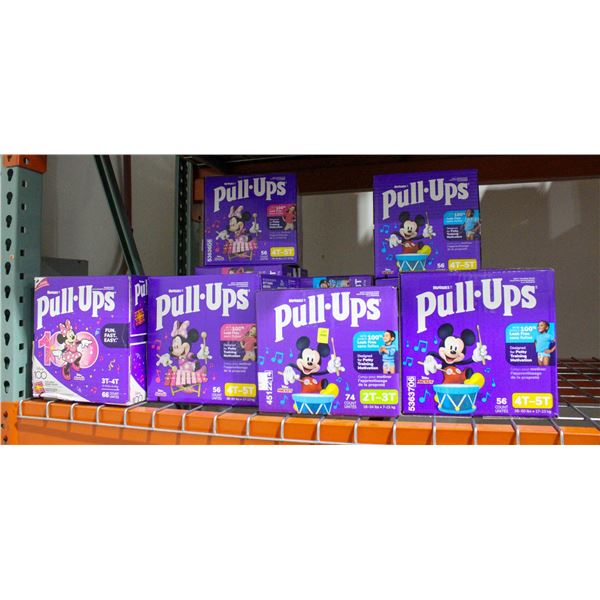 LARGE LOT OF PULL-UPS DIAPERS 2T-3T, 3T-4T & 4T-5T
