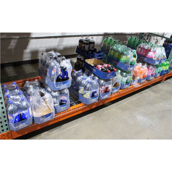 LARGE LOT OF ASSORTED 2L POP BOTTLES CONTENTS