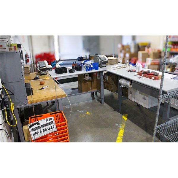 SHIPPING DESK INCLUDES 3 SECTIONS OF TABLE