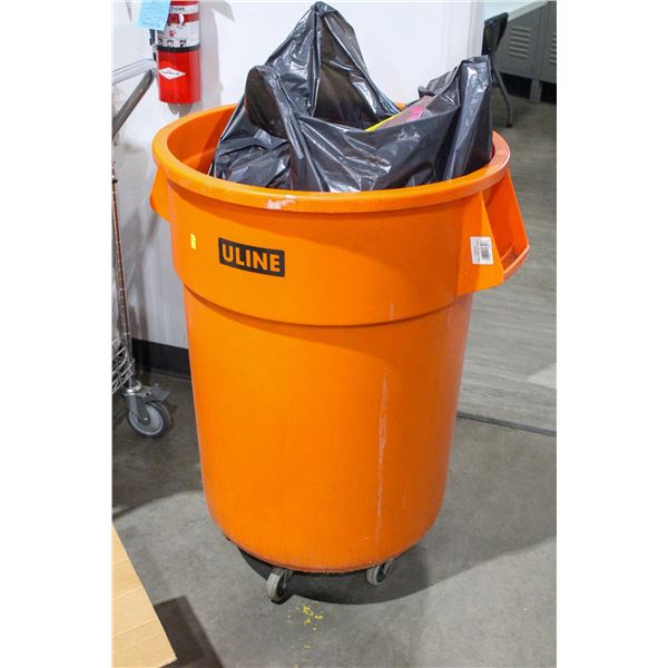 ULINE INDUSTRIAL GARBAGE CAN ON WHEELS