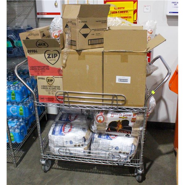 INDUSTRIAL INVENTORY CART SOLD WITH FIRE WOOD