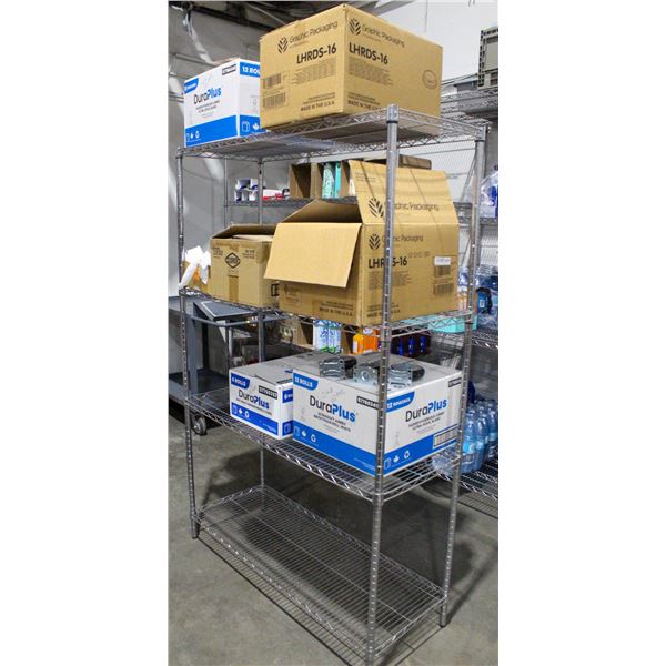 6 FOOT METRO RACK INCLUDES PAPER TOWEL CUPS