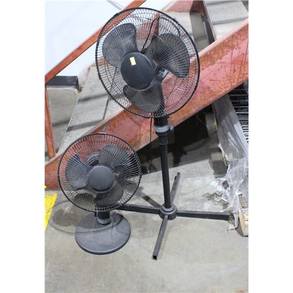 TWO OSCILLATING FANS