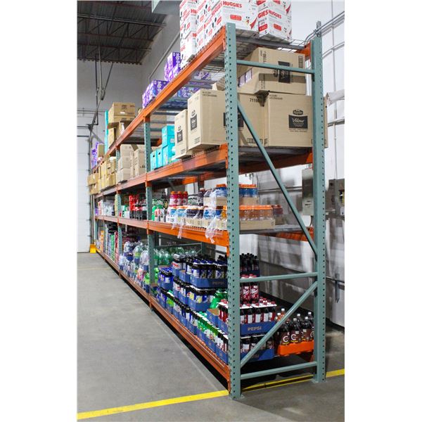 4 SECTIONS OF PALLET RACKING INCLUDES 5 UPRIGHTS