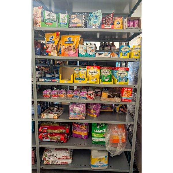 LARGE LOT OF CAT AND DOG FOOD AND TREATS INCLUDES