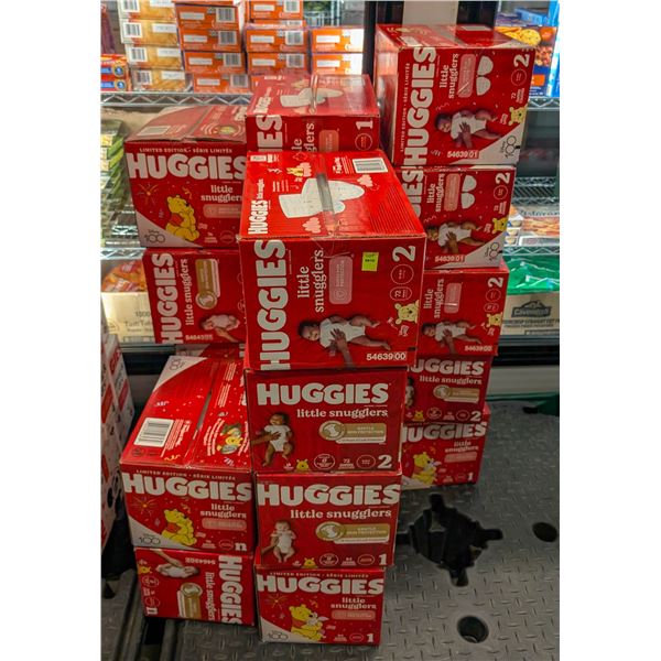 PALLET OF HUGGIES LITTLE SNUGGLERS, SIZES N