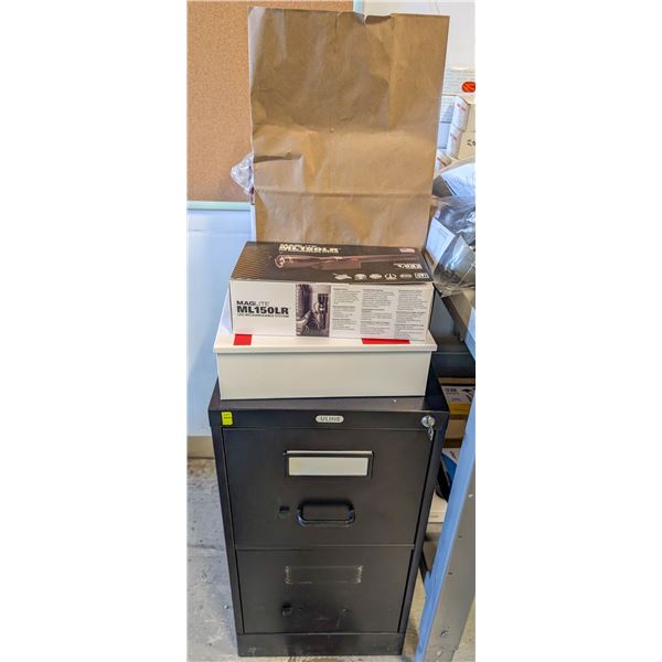 ULINE FILING CABINET SOLD WITH FIRST AID KIT,
