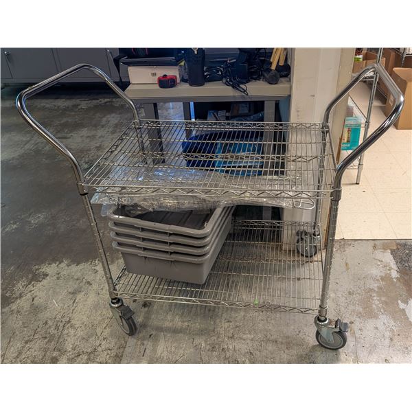 ROLLING INDUSTRIAL INVENTORY CART WITH BINS