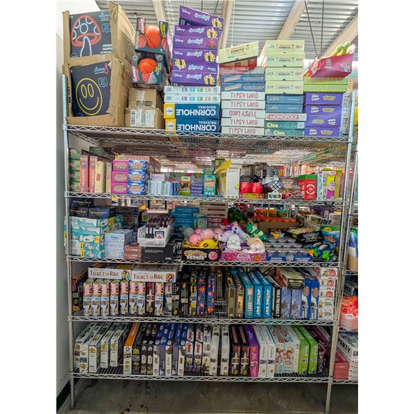 LARGE LOT OF NEW ASSORTED BOARDGAMES, PUZZLES