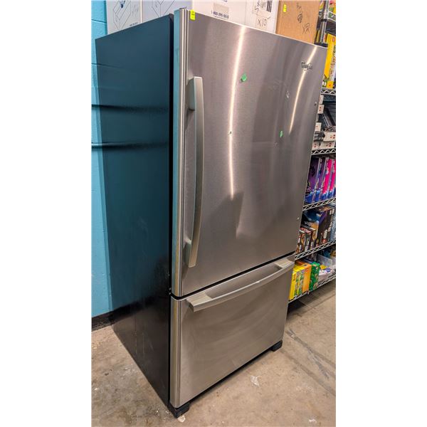 WHIRLPOOL STAINLESS STEEL FRIDGE WITH FREEZER