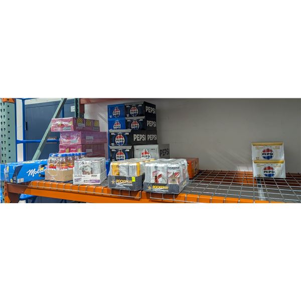 LARGE LOT OF BEVERAGES INCLUDES MOLSON EXEL, POPPI