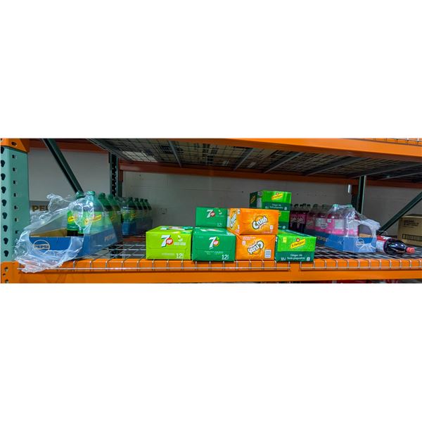 LARGE LOT OF POP INCLUDES SCHEWEPPES, 7UP,