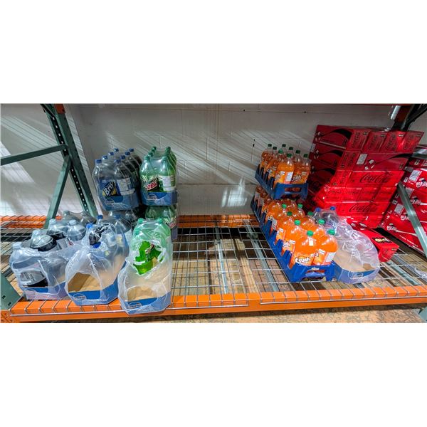 LARGE LOT OF ASSORTED POP INCLUDES PEPSI, BRISK,