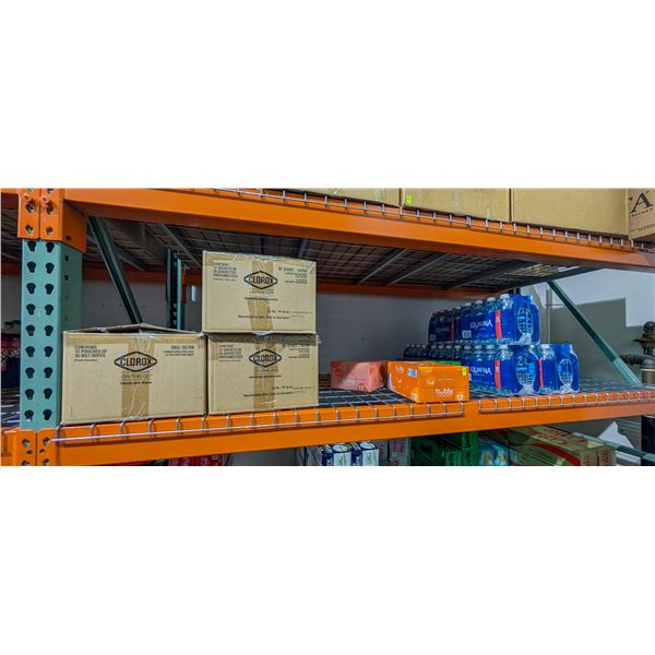 LARGE LOT OF WATER AND BLEACH INCLUDES BUBLY