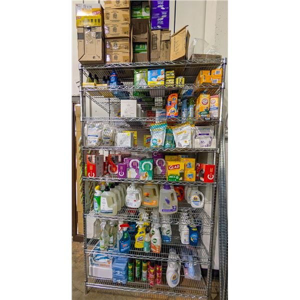 LARGE LOT OF CLEANING SUPPLIES INCLUDES SWIFFER