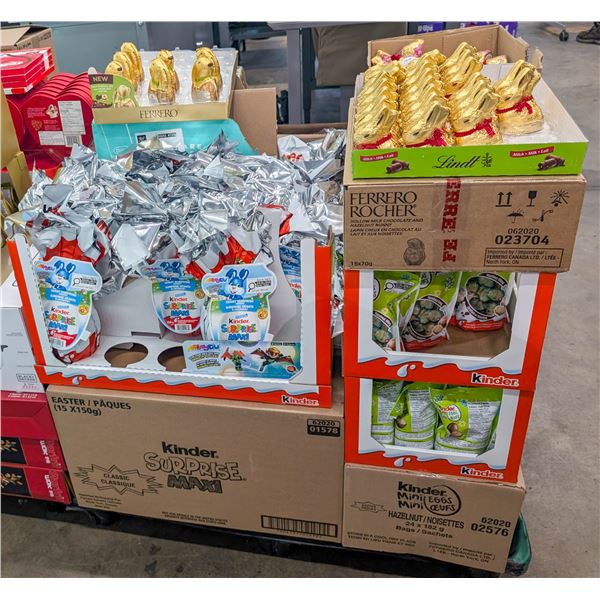 PALLET OF CHOCOLATES INCLUDES LINDT, KINDER, REESE