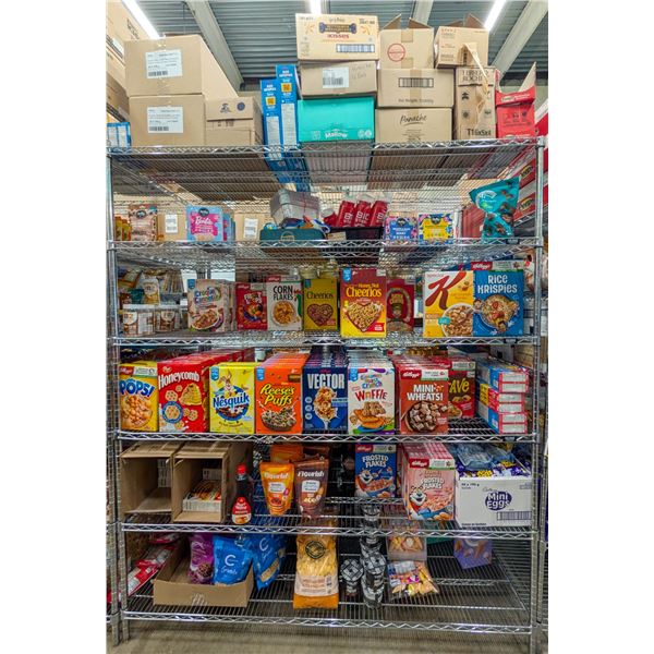 LARGE LOT OF BREAKFAST FOODS, CHOCOLATE AND MORE
