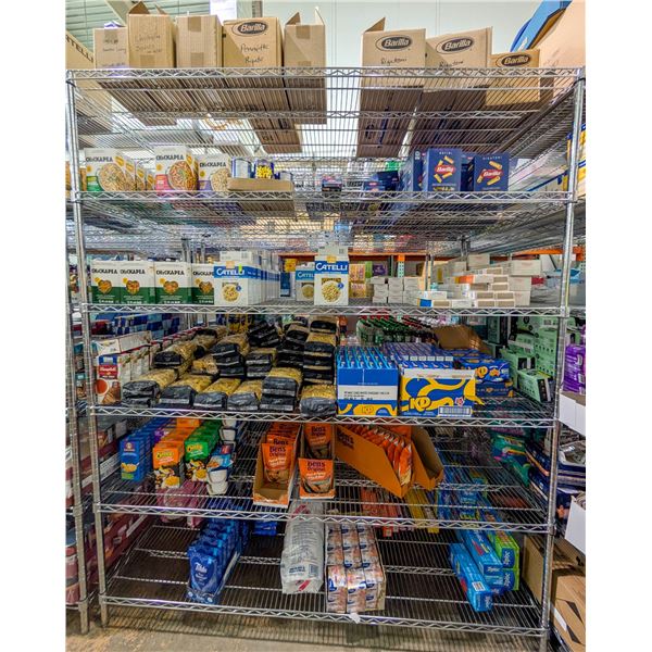 LARGE LOT OF DRY FOODS INCLUDES BARILLA, CHICKAPEA