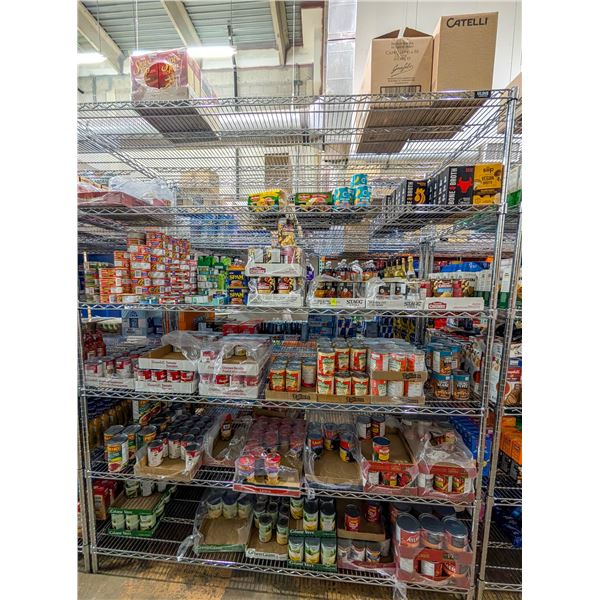 LARGE LOT OF CANNED GOODS INCLUDES STOVE TOP,
