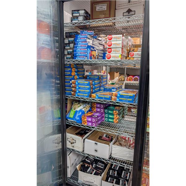 LARGE LOT OF FROZEN FOODS INCLUDES BEEF BURGERS
