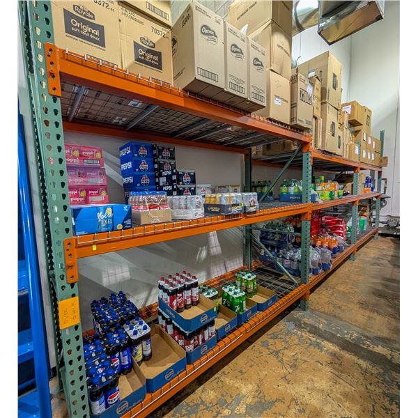 3 SECTIONS OF PALLET RACKING INCLUDES 4 UPRIGHTS