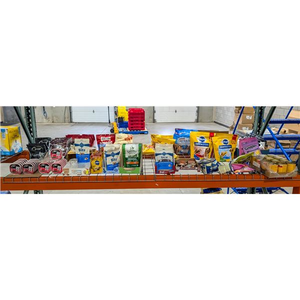 LARGE LOT OF DOG TREATS, INCLUDES CESAR, BLUE
