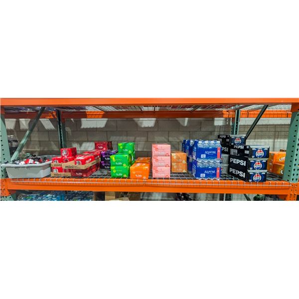 LARGE LOT OF POP AND SPARKLING WATERS INCLUDES