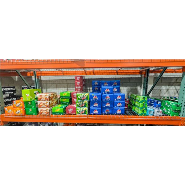 LARGE LOT OF POP INCLUDES CRUSH, 7 UP, MUG