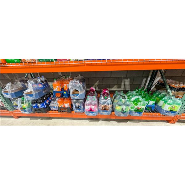 LARGE LOT OF 2L POP BOTTLES INCLUDES BRISK