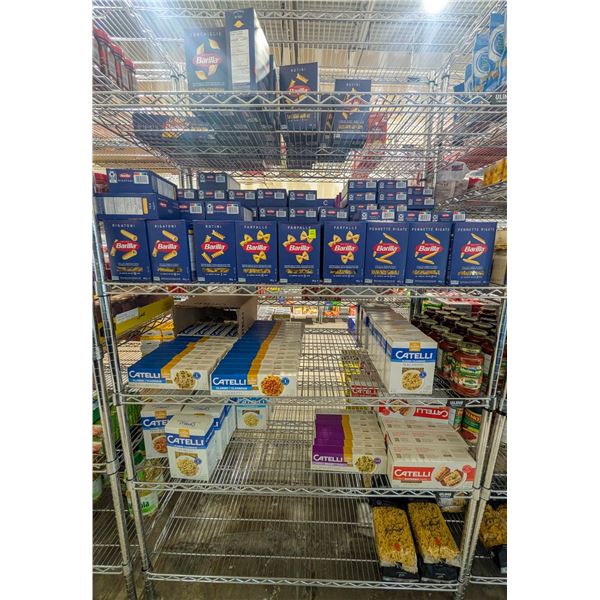 LARGE LOT OF PASTA INCLUDES BARILLA, CATELLI